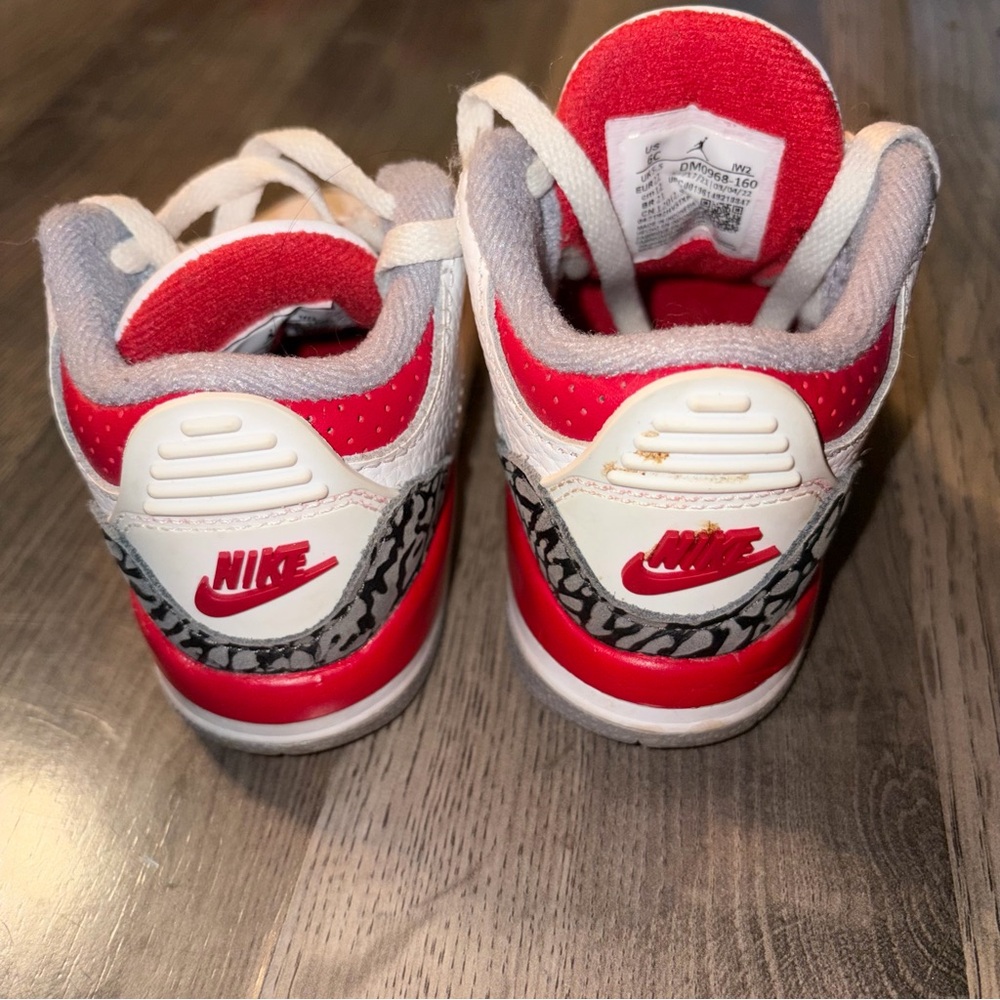 Nike Air Jordan 3 Retro TD 'Fire Red' toddler sneakers sz 6c - Picture 3 of 5